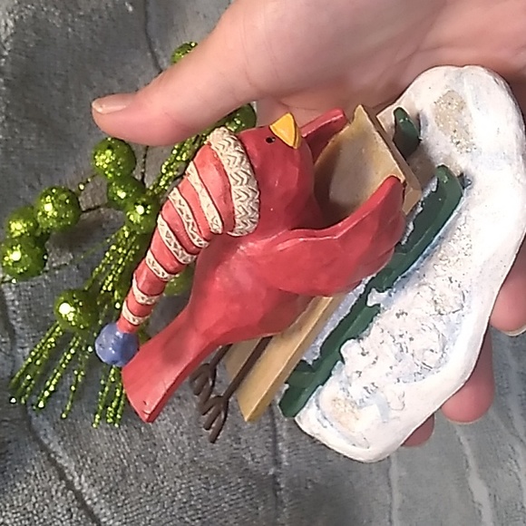 RUSS-"MERRILY WE TWEET ALONG", Holiday Bird Sculpture. - Picture 4 of 6